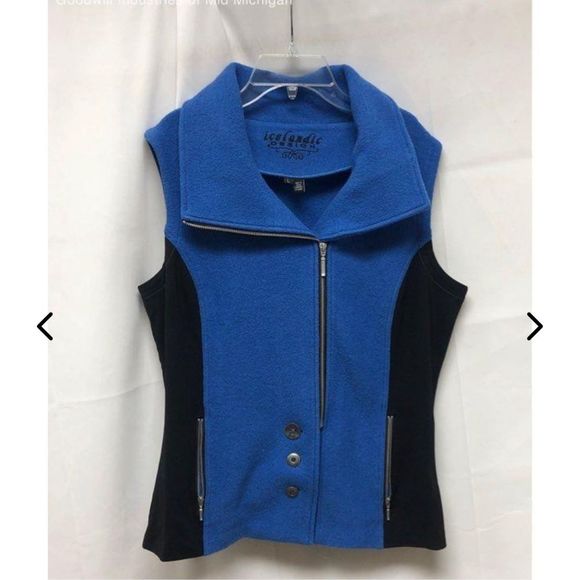 Icelandic Design Royal Blue and Black  Wool Vest - Size L - Picture 1 of 6